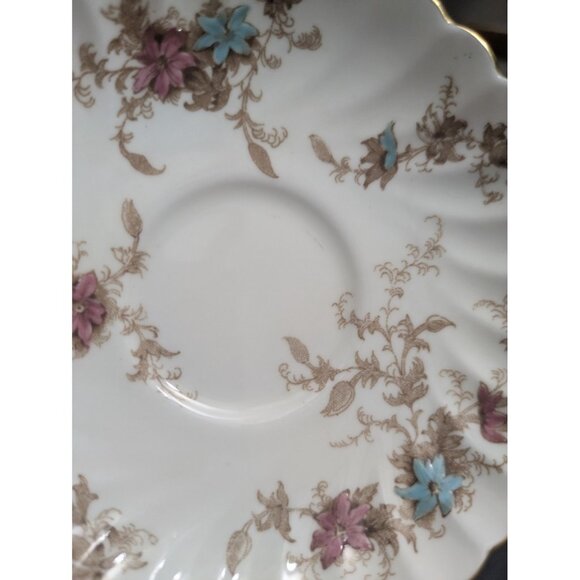 Minton Ancestral Bone China Demitasse Tea Cup Saucer England Gold Trim Vintage - Picture 5 of 12